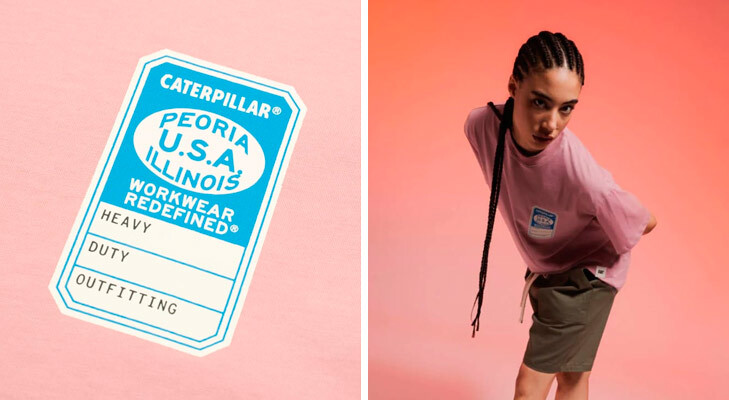 camiseta rosa caterpillar