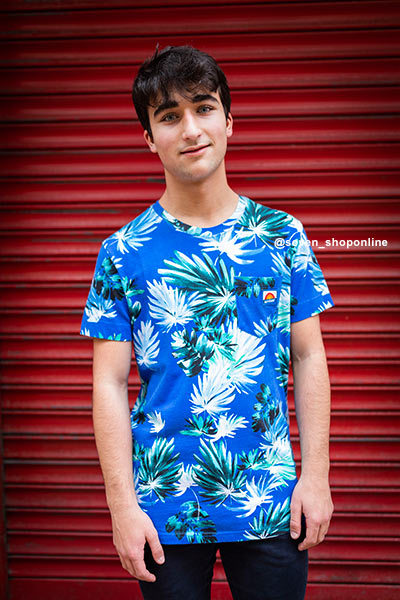 camisetas de flores superdry azul
