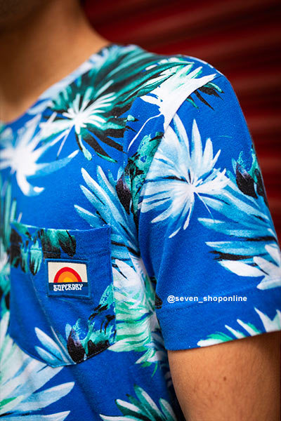 camisetas de flores superdry azul oficial