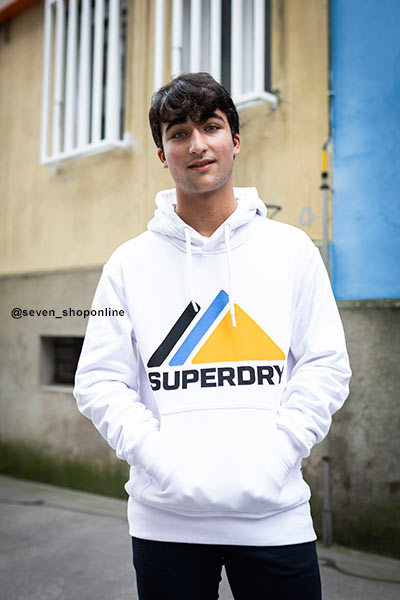 sudadera blanca superdry