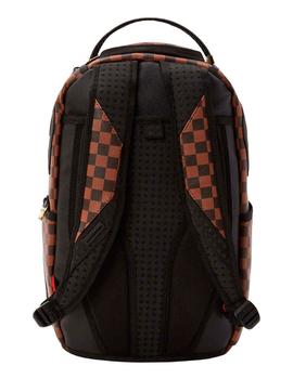 Mochila Sprayground de cuadros marrones y negros con candado