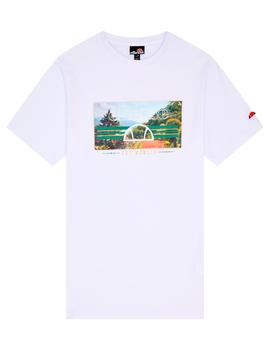 Camiseta blanca Ellesse estampada con paisaje para hombre