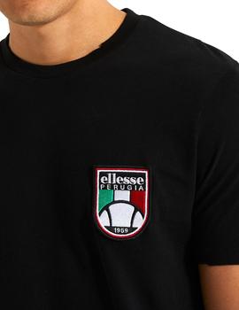 Camiseta negra Ellesse con escudo Perugia para hombre