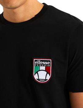 Camiseta negra Ellesse con escudo Perugia para hombre