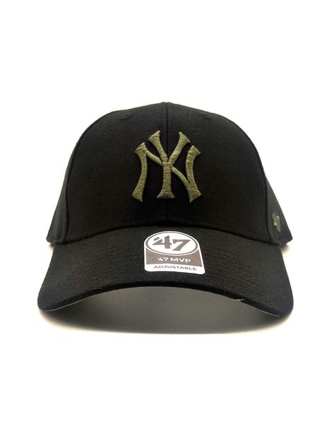 Gorra negra 47 Brand con iniciales NY bordadas