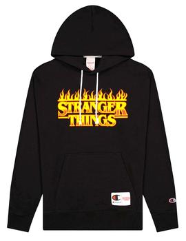 Sudadera Stranger Things x Champion negra unisex