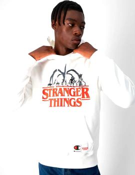 Sudadera Stranger Things x Champion blanca unisex