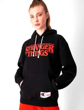 Hoodie Stranger Things x Champion negra unisex