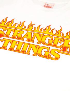 Camiseta Champion x Stranger Things blanca unisex
