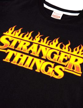 Camiseta Champion x Stranger Things negra unisex