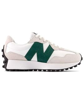 Zapatillas New Balance 327 blancas N verde para chica