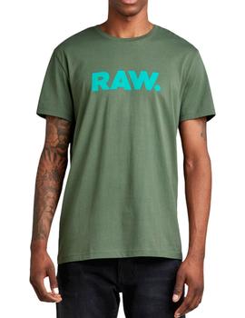 Camiseta G Star Raw verde Holorn para hombre