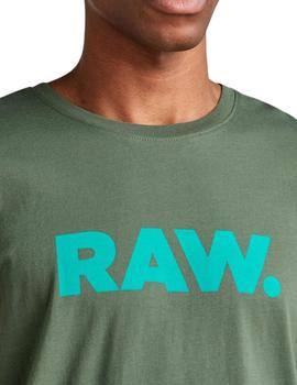 Camiseta G Star Raw verde Holorn para hombre