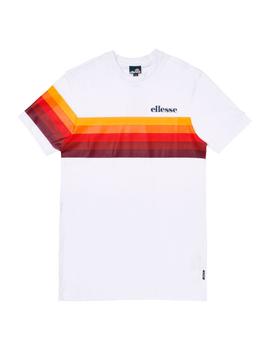 Camiseta Ellesse blanca con franjas multicolor para chico