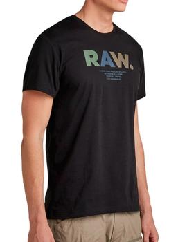 Camiseta G Star Raw Multi Colored negra para hombre