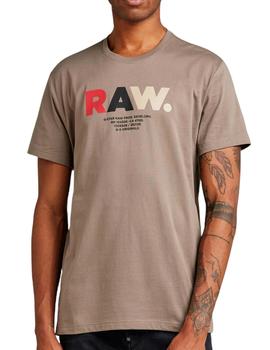 Camiseta G Star Raw marrón para hombre