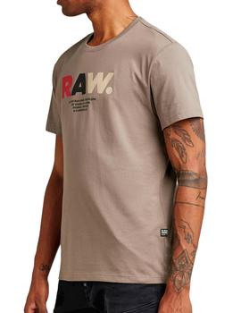 Camiseta G Star Raw marrón para hombre