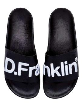 Chanclas D Franklin 3d slide negras para mujer