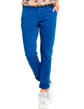 Pantalón chino Maison Scotch azul eléctrico mujer