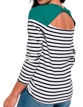 Camiseta Superdry Breton Twist verde para mujer