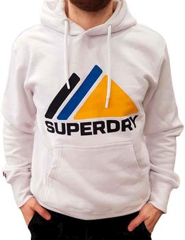 Sudadera Superdry blanca dibujo Mountain Sport