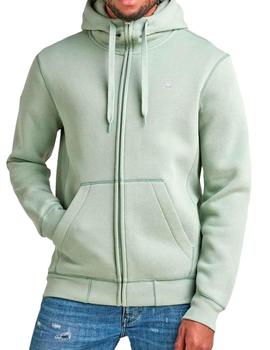 Sudadera abierta G Star Raw verde para hombre