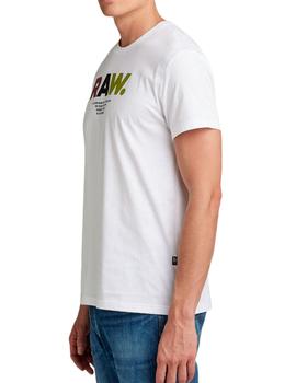 Camiseta G Star Raw Multi Colored blanca para hombre
