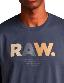 Camiseta G Star Raw Multi Colored azul grisaceo para hombre