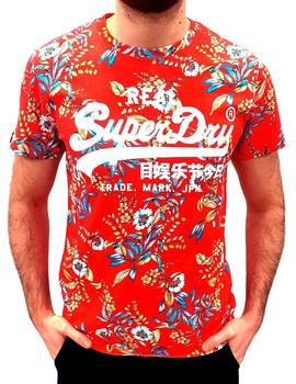 Camiseta Superdry flores rojas para hombre