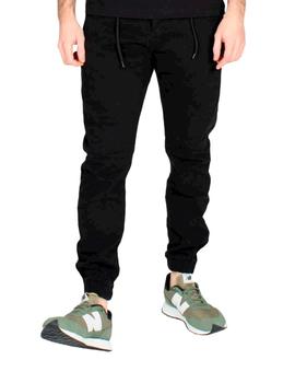 Pantalón negro Buddy cintura y tobillos elásticos