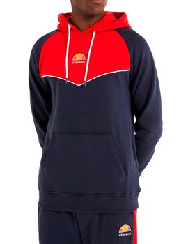 Sudadera con capucha Ellesse azul marino y rojo para hombre