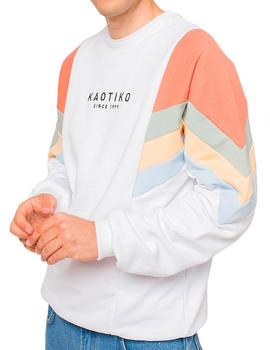 Sudadera Kaotiko Crew Seattle blanca para chico