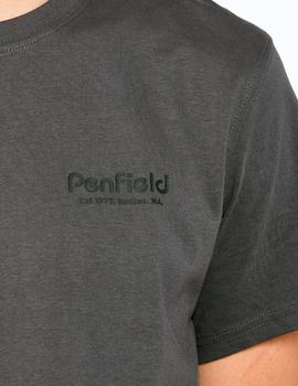 Camiseta Penfield gris estampada por la espalda para hombre