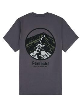 Camiseta Penfield gris estampada por la espalda para hombre