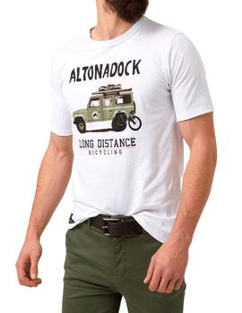 Camiseta Altona Dock blanca con Jeep para hombre