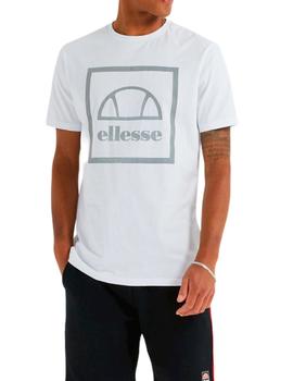 Camiseta Ellesse blanca con logo iridiscente para hombre