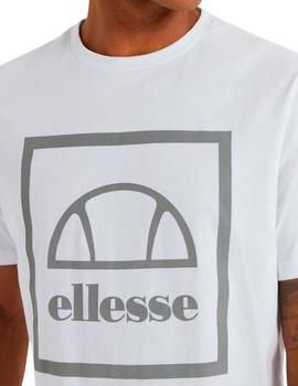Camiseta Ellesse blanca con logo iridiscente para hombre