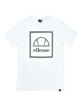 Camiseta Ellesse blanca con logo iridiscente para hombre