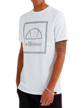 Camiseta Ellesse blanca con logo iridiscente para hombre