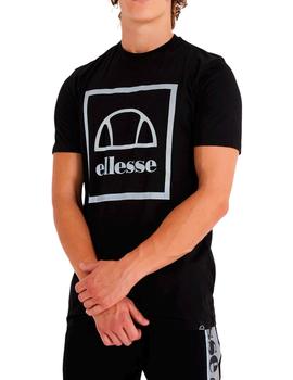 Camiseta Ellesse negra con logo reflectante para hombre