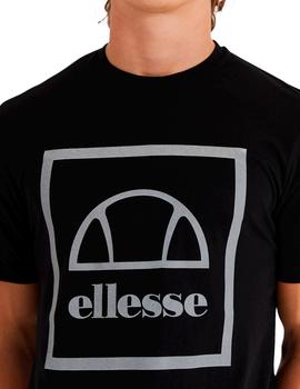 Camiseta Ellesse negra con logo reflectante para hombre
