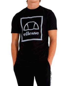 Camiseta Ellesse negra con logo reflectante para hombre