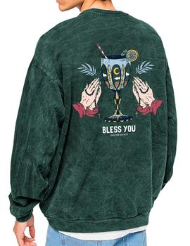 Sudadera Kaotiko Bless You verde para hombre