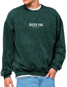 Sudadera Kaotiko Bless You verde para hombre