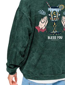 Sudadera Kaotiko Bless You verde para hombre