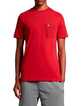Camiseta Lyle Scott roja con bolsillo para hombre