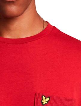 Camiseta Lyle Scott roja con bolsillo para hombre