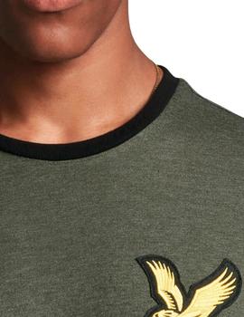 Camiseta Lyle Scott verde con logo grande para hombre