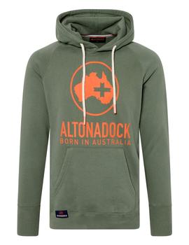 Sudadera básica Altona Dock kaki logo naranja