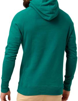 Sudadera Altona Dock verde botella logo naranja